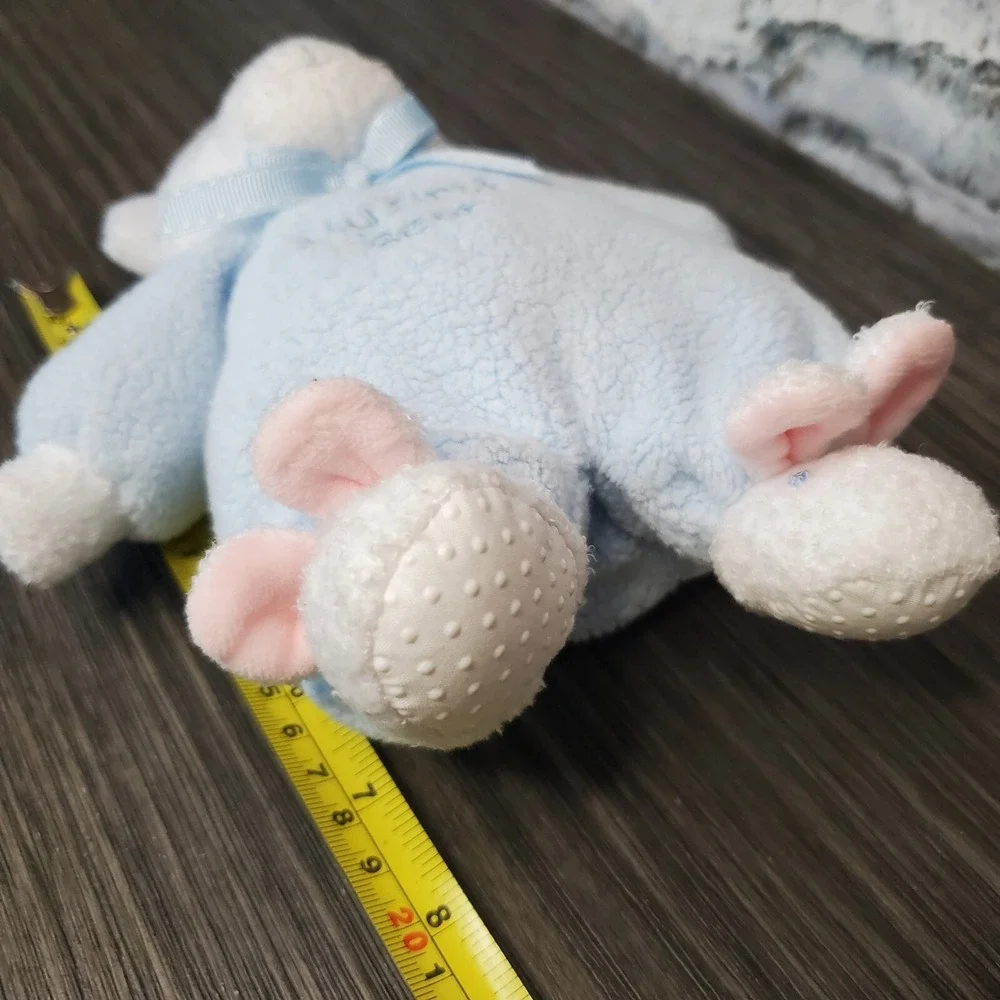 Carter's Prestige‎ Toy My First 1st Bear Rattle Plush Baby Blue Teddy Bunny Feet